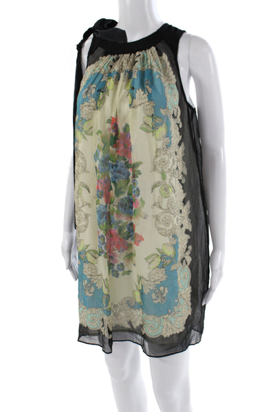 Moulinette Soeurs Anthropologie Women Shift Dress Silk Floral Size 2