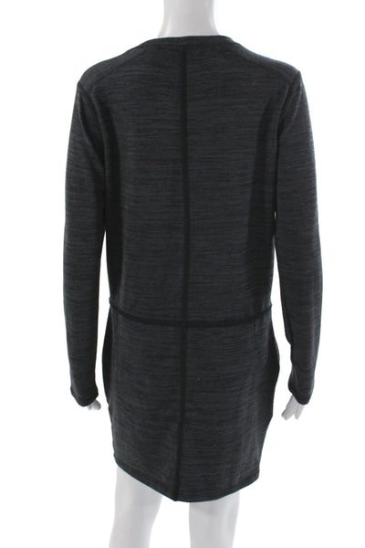 Athleta Women Shift Dress Gray Long Sleeve Crew Neck Short Athleisure Size S