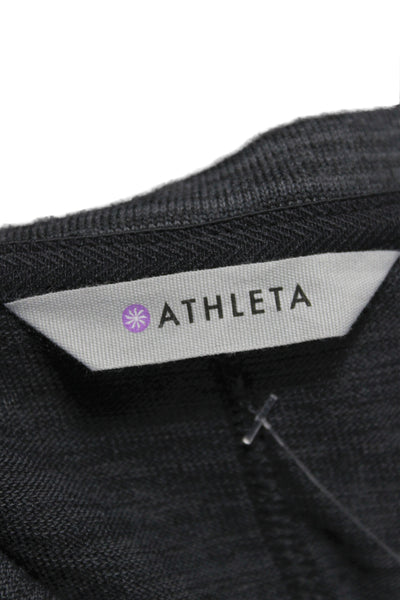 Athleta Women Shift Dress Gray Long Sleeve Crew Neck Short Athleisure Size S