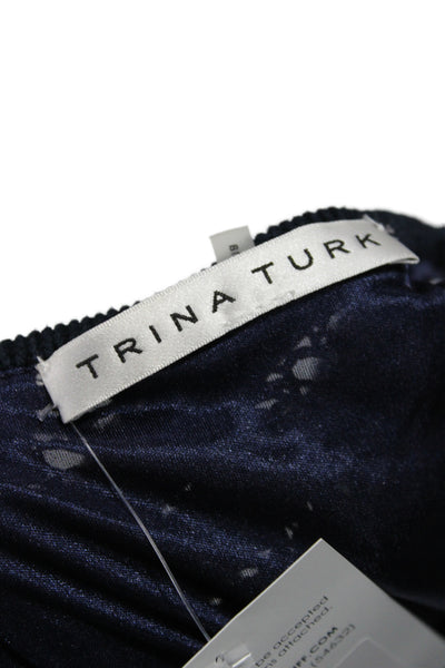 Trina Turk Womens Tank Dress Black Chevron Cotton Sleeveless Mid-Calf Size PP