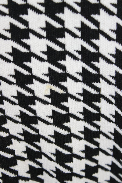 525 America Women Pullover Houndstooth Sweater Black Long Sleeve Size XS
