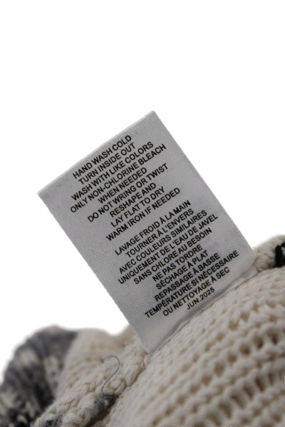 Z Supply Women Pullover Sweater Ivory Fair Isle 100% Cotton Crew Neck Size XS