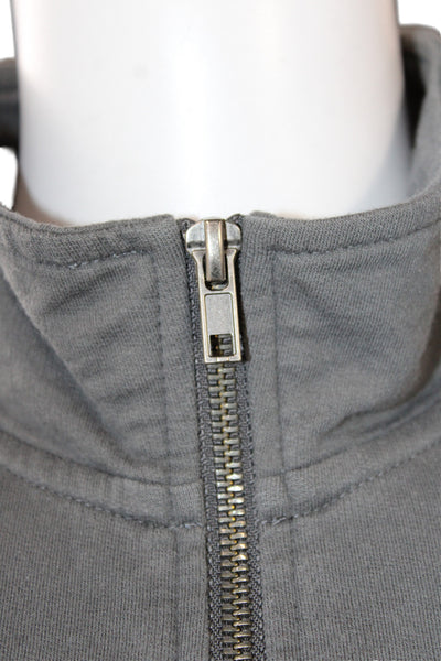 Z Supply Women Pullover Sweatshirt Gray Mock Neck Zip Long Sleeve Size XS