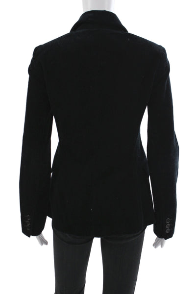 Theory Womens Black Basic Jacket Button Front 98% Cotton Long Sleeve Size S