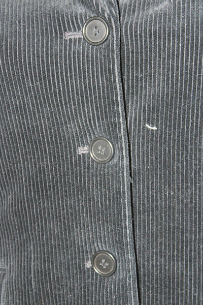Theory Womens Black Basic Jacket Button Front 98% Cotton Long Sleeve Size S