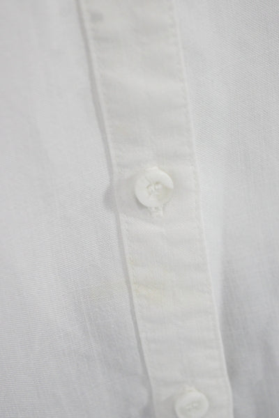 Bella Dahl Womens Short Sleeve Collared Button Up Top White Lyocell Size XS
