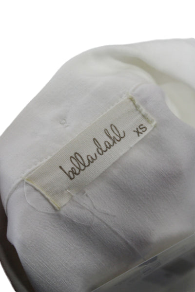 Bella Dahl Womens Short Sleeve Collared Button Up Top White Lyocell Size XS