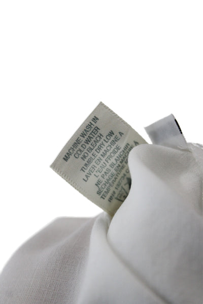 Bella Dahl Womens Short Sleeve Collared Button Up Top White Lyocell Size XS