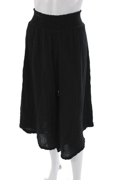 Michael Stars Womens Cropped Black Cotton Pull On Pants Size XS