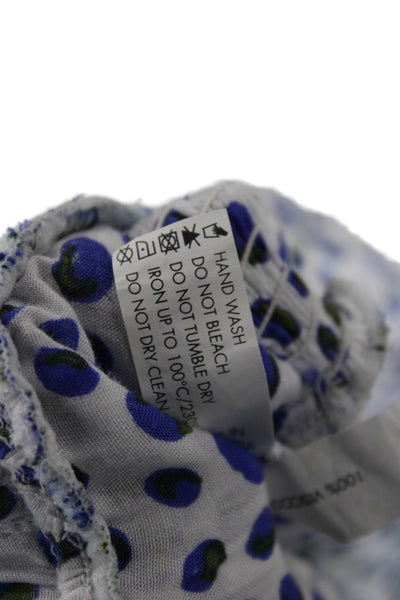 Poupette St. Barth Women Blue Polka Dot Halter Mini Dress Viscose Size S