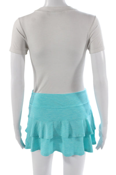 Lija Women Athletic Athleisure Blue Flecked Polyester Short Skort Size S