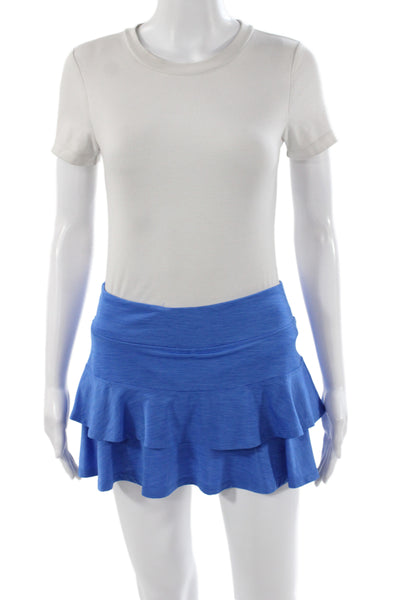Lija Womens Athletic Blue Petite Skort Pull On Short Polyester Size S