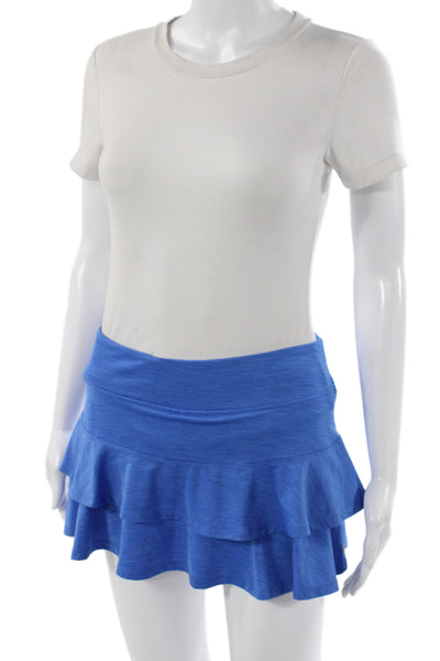 Lija Womens Athletic Blue Petite Skort Pull On Short Polyester Size S