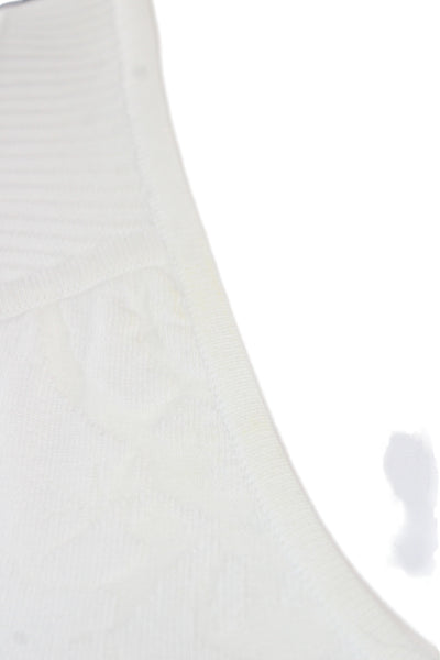Parker Womens Fit & Flare Dress White V-Neck Sleeveless Rayon Blend Size L