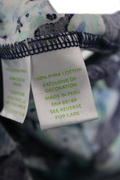 Lilly Pulitzer Women Shift Dress Blue Floral Halter Sleeveless Short Size S