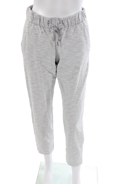 Lululemon Womens Heathered Gray Striped Jogger Pants Drawstring Size 4