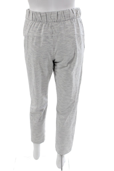 Lululemon Womens Heathered Gray Striped Jogger Pants Drawstring Size 4