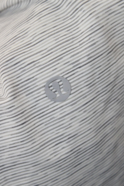 Lululemon Womens Heathered Gray Striped Jogger Pants Drawstring Size 4