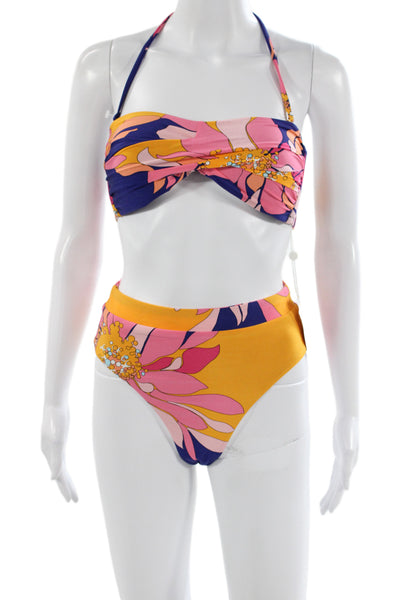 Trina Turk Womens Multicolor Floral Nylon Bikini Size 6