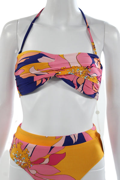 Trina Turk Womens Multicolor Floral Nylon Bikini Size 6