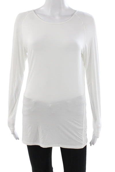 Lululemon Women Pullover Long Sleeve Rayon Tee White Size 4