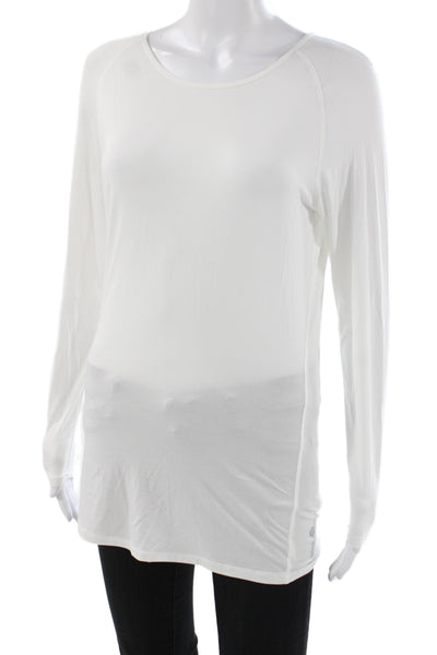 Lululemon Women Pullover Long Sleeve Rayon Tee White Size 4