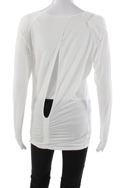 Lululemon Women Pullover Long Sleeve Rayon Tee White Size 4