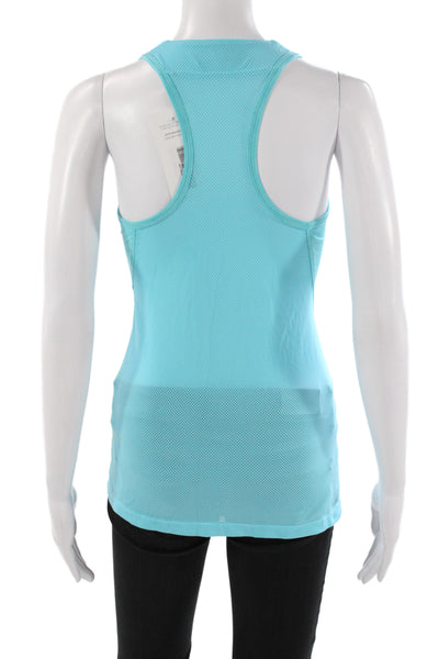 Lija Womens Blue V-Neck Sleeveless Basic Tank Athleisure Polyester Size S