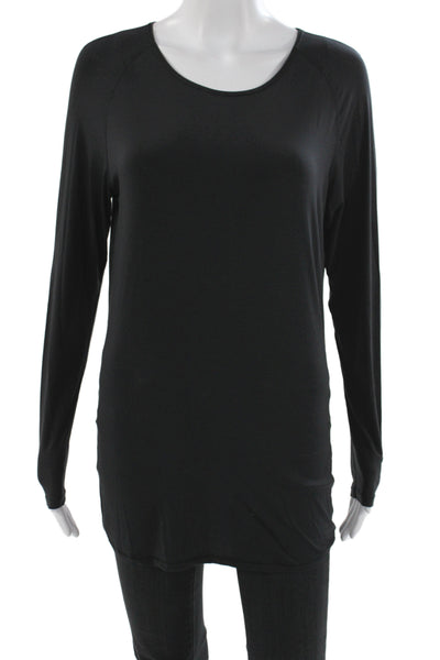 Lululemon Women Black Scoop Neck Long Sleeve Pullover Lycra Athleisure Size 4
