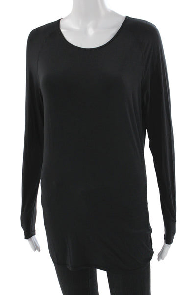 Lululemon Women Black Scoop Neck Long Sleeve Pullover Lycra Athleisure Size 4