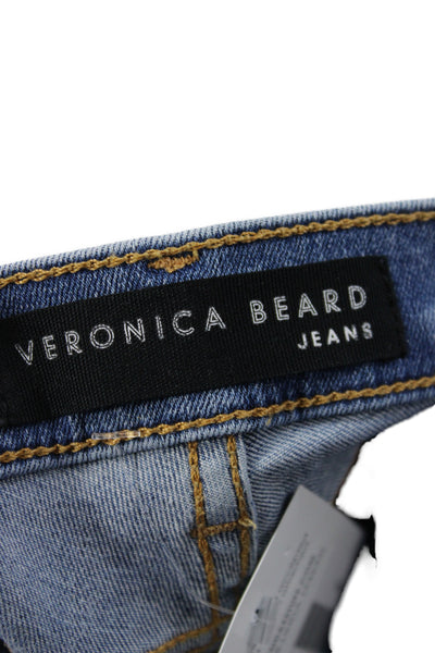 Veronica Beard Womens Skinny Striped Blue Jeans Cotton Mid Rise Size 26
