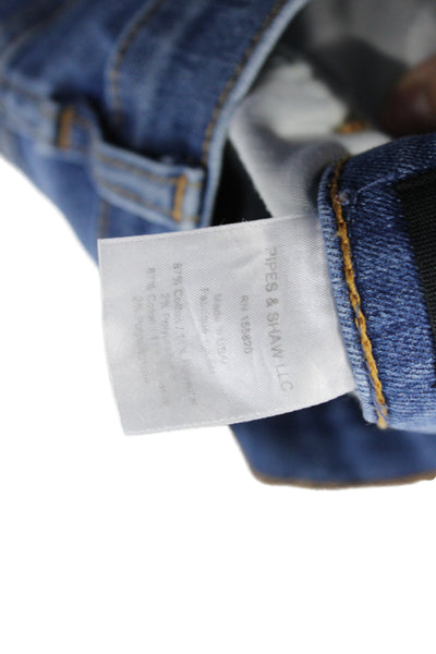 Veronica Beard Womens Skinny Striped Blue Jeans Cotton Mid Rise Size 26