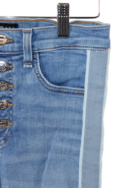 Veronica Beard Women Cropped Jeans Blue Cotton Mid Rise Size 26