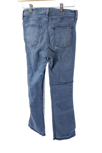Veronica Beard Women Cropped Jeans Blue Cotton Mid Rise Size 26