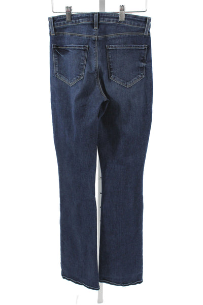L'Agence Women Bootcut Jeans Blue Cotton Mid Rise Button 33 Inseam Size 25