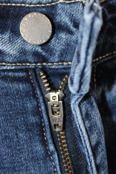 L'Agence Women Bootcut Jeans Blue Cotton Mid Rise Button 33 Inseam Size 25