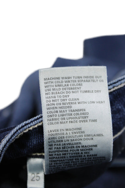 L'Agence Women Bootcut Jeans Blue Cotton Mid Rise Button 33 Inseam Size 25