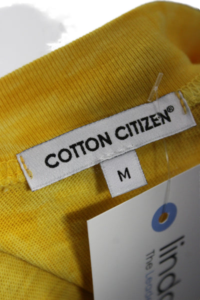 Cotton Citizen Womens Cropped Yellow Tee Crew Short Sleeve Size M