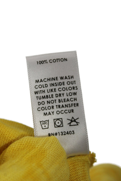Cotton Citizen Womens Cropped Yellow Tee Crew Short Sleeve Size M