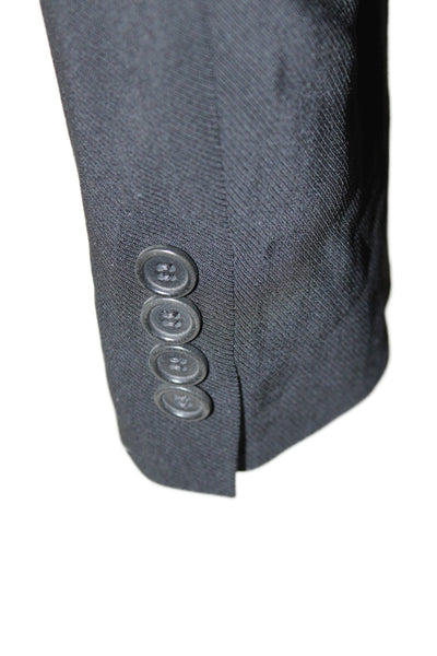 Boss Hugo Boss Mens Black Rayon Blazer Button Solid Business Size 42