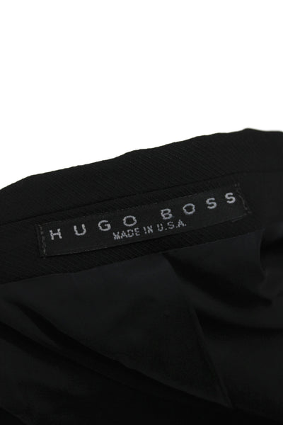 Boss Hugo Boss Mens Black Rayon Blazer Button Solid Business Size 42