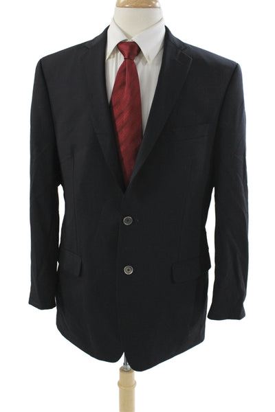 Calvin Klein Mens Wool Black Blazer Button Closure Classic Size 42