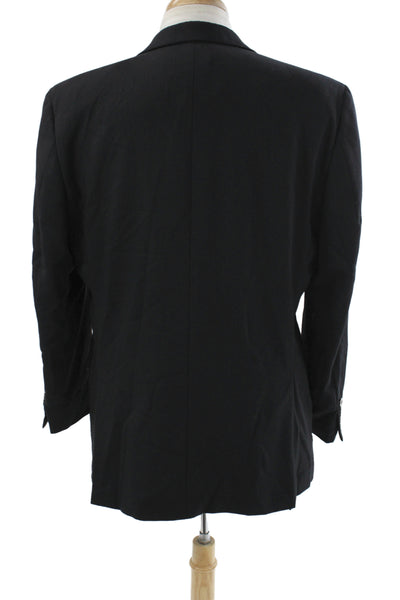 Calvin Klein Mens Wool Black Blazer Button Closure Classic Size 42