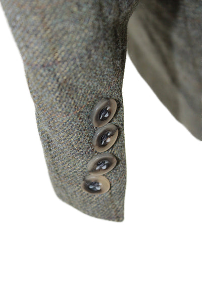 John W. Nordstrom Men Classic Plaid Gray Blazer 55% Wool Size 42