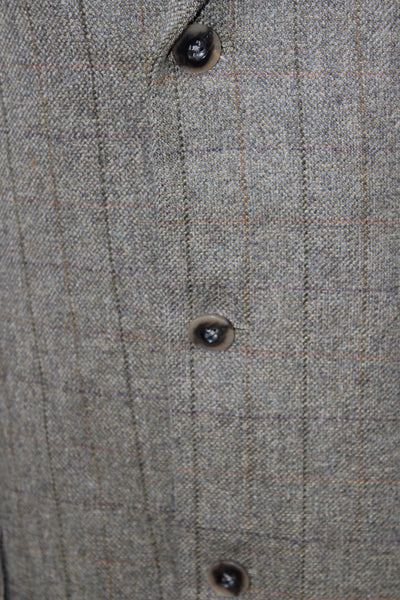 John W. Nordstrom Men Classic Plaid Gray Blazer 55% Wool Size 42