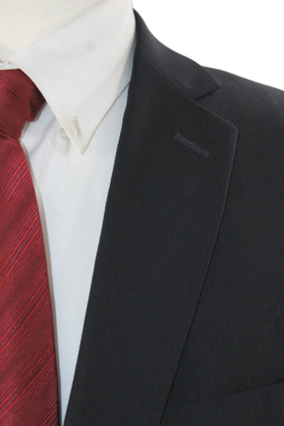 Calvin Klein Mens 2 Piece Suit Jacket Black Wool Button Size 42