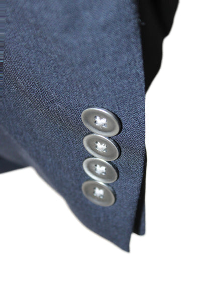 Calvin Klein Mens 2 Piece Suit Jacket Black Wool Button Size 42