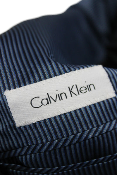 Calvin Klein Mens 2 Piece Suit Jacket Black Wool Button Size 42