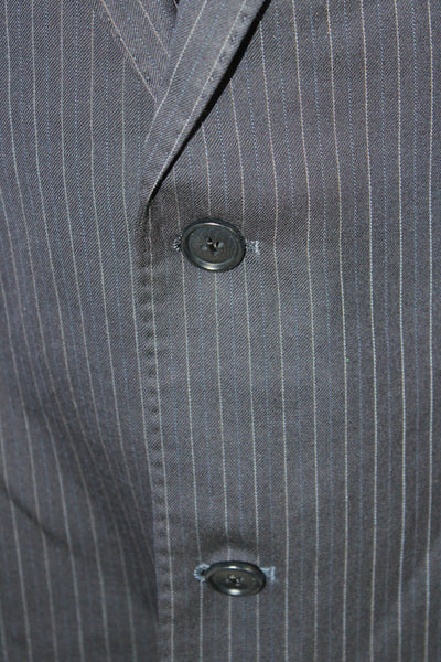 Brooks Brothers Mens Blue Wool Striped Blazer Button Big & Tall Size 46