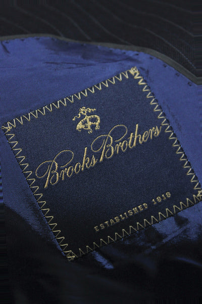 Brooks Brothers Mens Blue Wool Striped Blazer Button Big & Tall Size 46